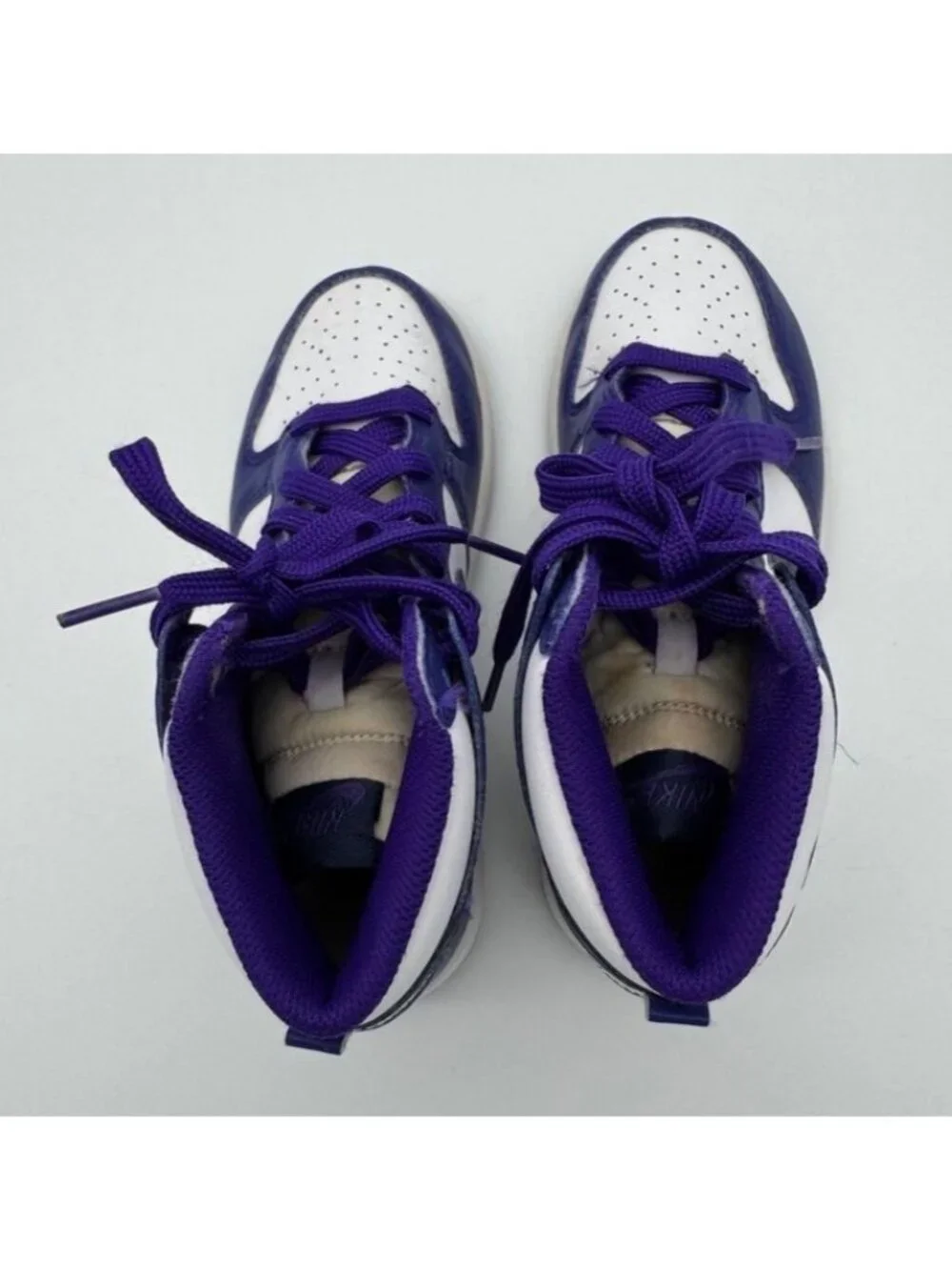 Nike Dunk High Sneakers DH9753-100 Electro Purple/Navy/White Shoes Youth Size 1Y